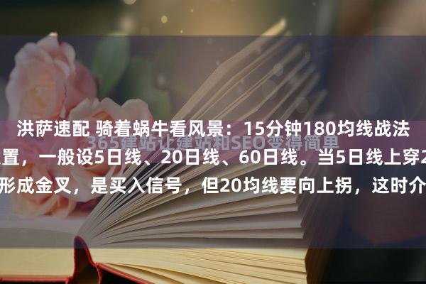 洪萨速配 骑着蜗牛看风景:15分钟180均线战法挺实用的。先说说均线设置,一般设5日线、20日线、60日线。当5日线上穿20日线形成金叉,是买入信号,但20均线要向上拐,这时介入才稳妥。相反,5日线下穿2...