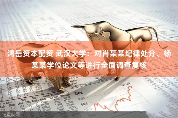 鸿岳资本配资 武汉大学：对肖某某纪律处分、杨某某学位论文等进行全面调查复核