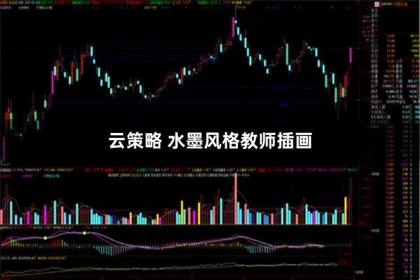 云策略 水墨风格教师插画