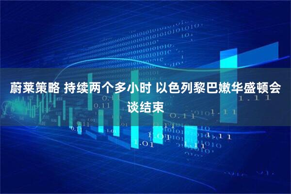 蔚莱策略 持续两个多小时 以色列黎巴嫩华盛顿会谈结束